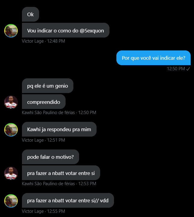 BBBdanbatt's tweet photo. O @VitinhoLage indica o @Sexquon para o paredão https://t.co/kYtGtqN8Mz