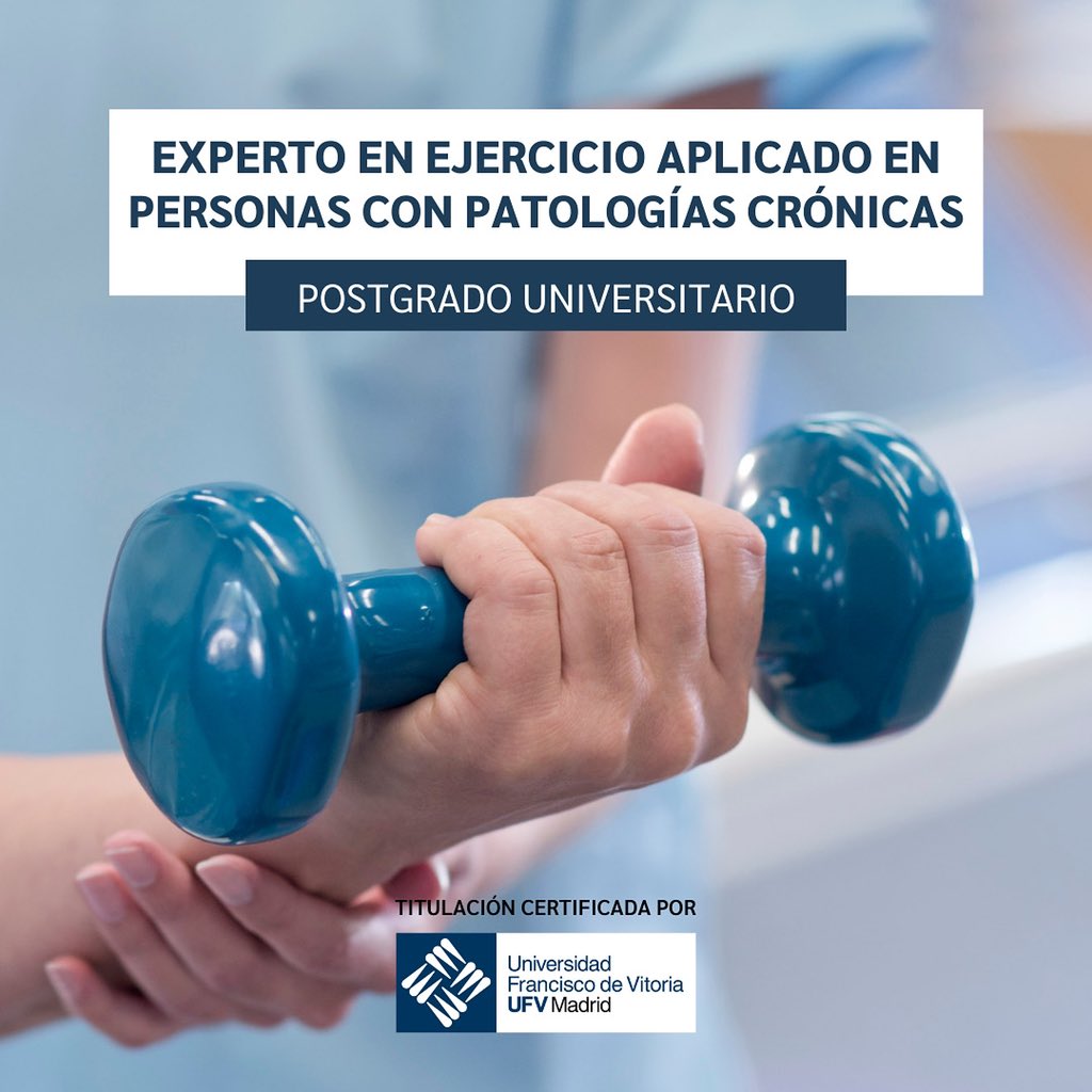 ChicharroJL's tweet photo. 🎓Experto Universitario en Ejercicio aplicado en Personas con Patologías Crónicas

🔜Pronto finaliza el primer plazo de inscripción. 

Si quieres el folleto, video informativo, plazos, formas de pago… escríbenos 📩

Más info: https://t.co/m39AnSF2Wg https://t.co/SD3gu5g3ow