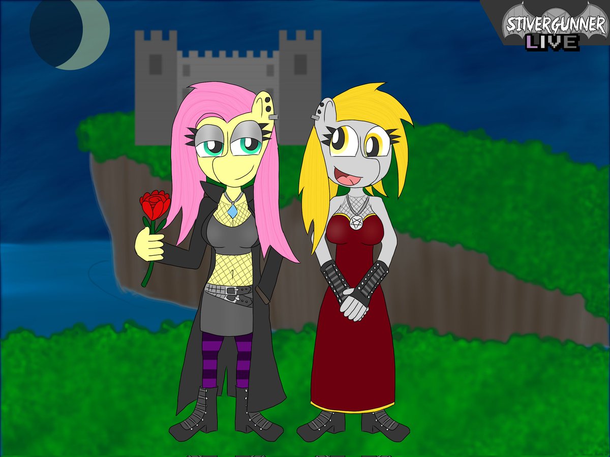 silvergunner's tweet photo. This is definitely one of my favourite things i've ever drawn on-stream ^^ #mlp #myart #brony #goth #gothic #fluttershy #fluttergoth #derpyhooves #artistontwittter https://t.co/wpmB6jadhP