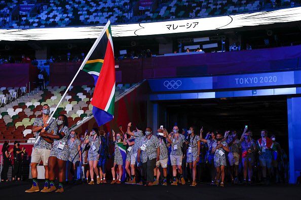 The_Chadettes's tweet photo. Opening Ceremony magic 🇿🇦 #Tokyo2020 https://t.co/JTzKIfGhVW