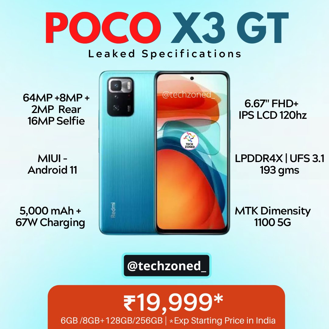 Here's my price prediction for #PocoX3GT in India
______,
#PocoF3 #PocoX3 #PocoX3Pro #Pocof3GT #PocoF2 #PocoF1 #PocoF2Pro #TechZoned #PocoAMA #PocoIndia #IndiaPoco #MadSpeedKillerLooks #PocoM3 #PocoM3Pro #PocoX2 #PocoX2Pro #PocoX3 #PocoX3Pro #PocoM2Pro https://t.co/VYY8iwdCGy