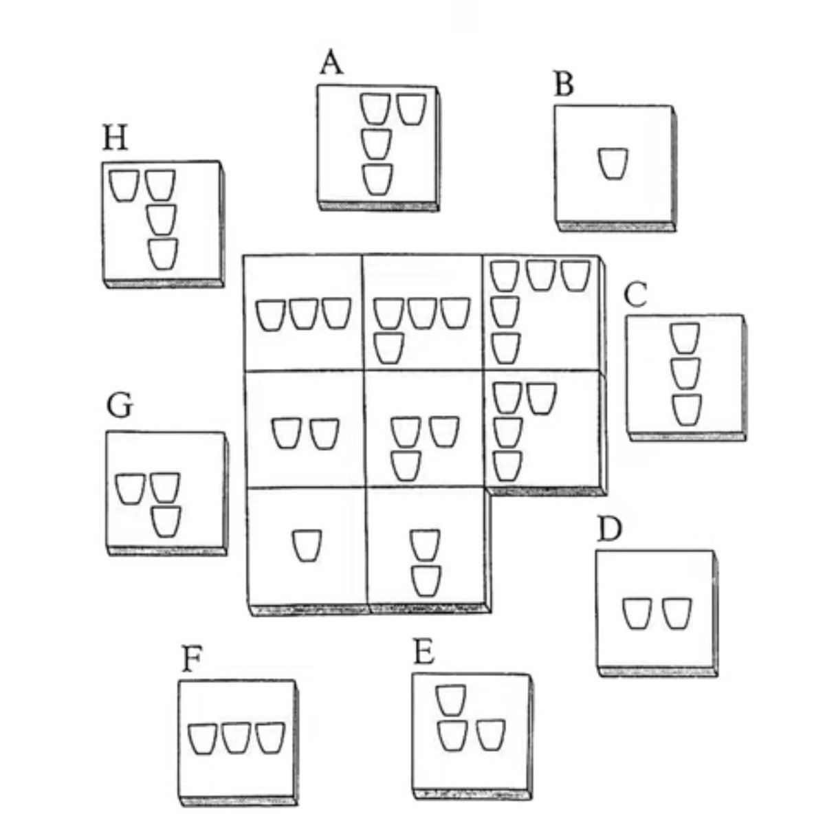 30秒以内に解いてみて下さい。

直感力＋規則探り＋組み立て能力 が必要になります。

※ヒントはありません。

問題を解けた方はリツイートorお気に入り

分からない方も時間をかけてトライしてみましょう！

#メンサ
#mensa
#mensasociety