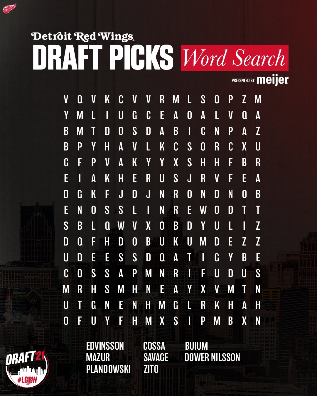 2021 NHL Draft Detroit Red Wings