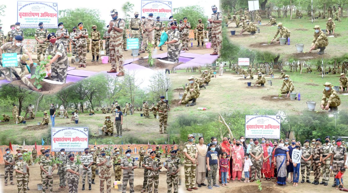 CISFHQrs's tweet photo. #PrakritiKePehredar
आओ मिलकर एक नया निर्माण करें, अधिक पेड़ लगाकर धरती का श्रंगार करें।
A mass tree plantation drive was organised @ CISF RTC Deoli.  About 1500 saplings were planted.  
#Forests4Future https://t.co/r6OGhLpxfo