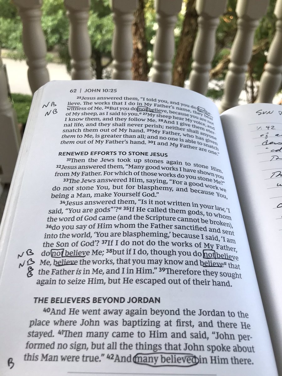 smurrell's tweet photo. John 10:

2 types of people:

1. Those who “do not believe” (vs25,26,37,38)

2. Those who “believe in Him” (vs38,42)

#BigFaith https://t.co/N0eABbldSc