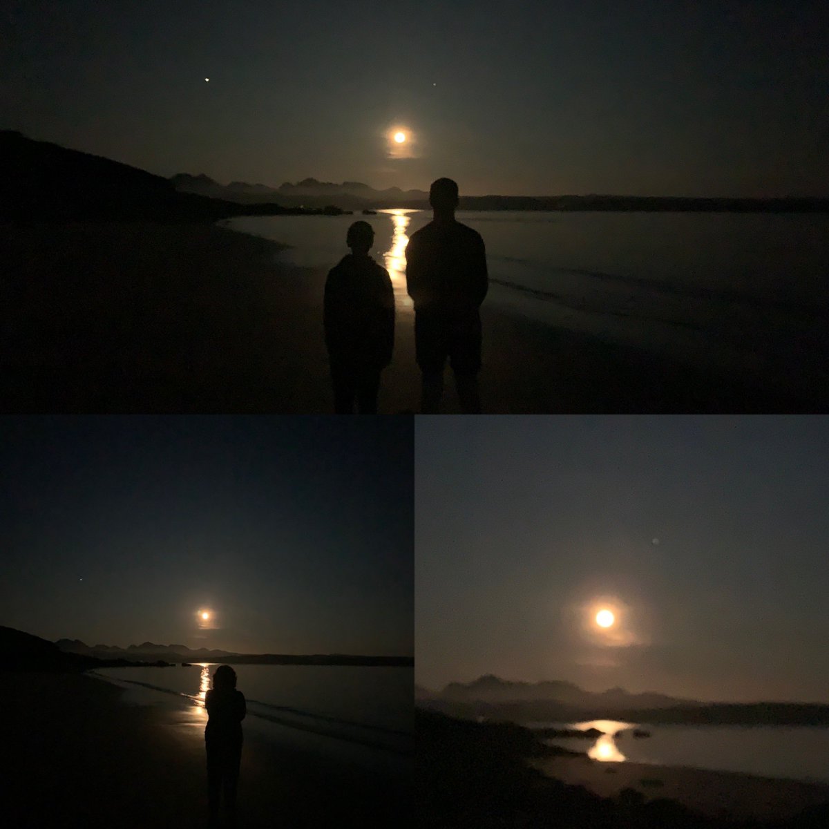 Wee after midnight wander down to the beach with the troops to see yet another amazing moon last night at #Gairloch #bigsands #stunningscotland #ScottishHighlands #makingmemories