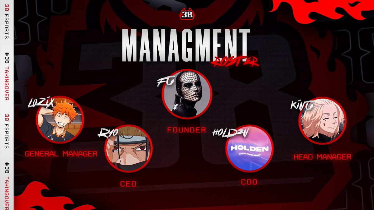 38Esports's tweet photo. ๐| Introducing 38 Management Team! #38TakingOver https://t.co/rdB7K9m6vv
