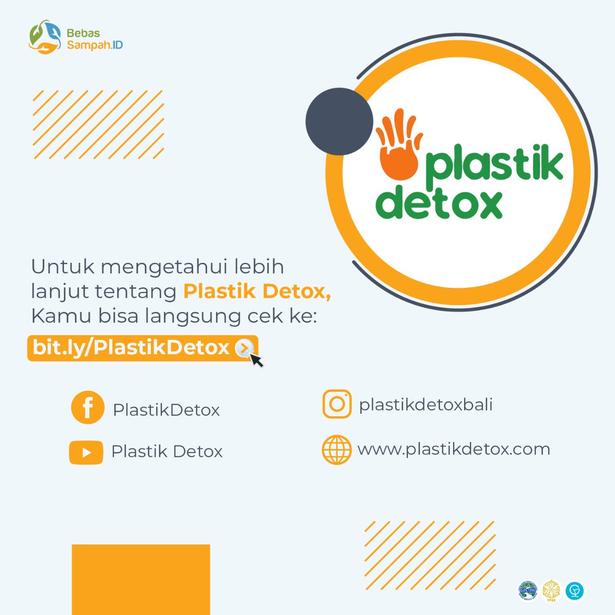 BebasSampahID's tweet image. [PROFIL KOLABORATOR]
Halo Pegiat Persampahan
Apakah kamu sudah kenalan dengan PlastikDetox?
Kalau belum, yuk kenalan dulu!

#IndonesiaBebasSampah
#BebasSampahID
#ProgramGF
#Dari2021untuk2025
#ZeroWaste
#MulaiDariGenggamanmu
#KolaboratorBSID