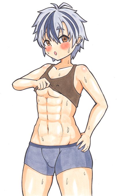 男性の筋肉練習を兼ねて、朝放送後のmsr君です
本音を言えばもっとぷにっとさせたい 