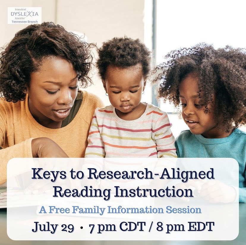 4️⃣ MORE DAYS until the next Family Literacy Night! <a href="/TNDyslexia/">TNIDA</a> is hosting with information about:

🔐"The Keys to Research-Aligned Reading Instruction.”🔐

📖When: Thursday, July 29th
📖Time: 7 PM CDT

#LiteracyMatters 
#Reading360 

us02web.zoom.us/meeting/regist…