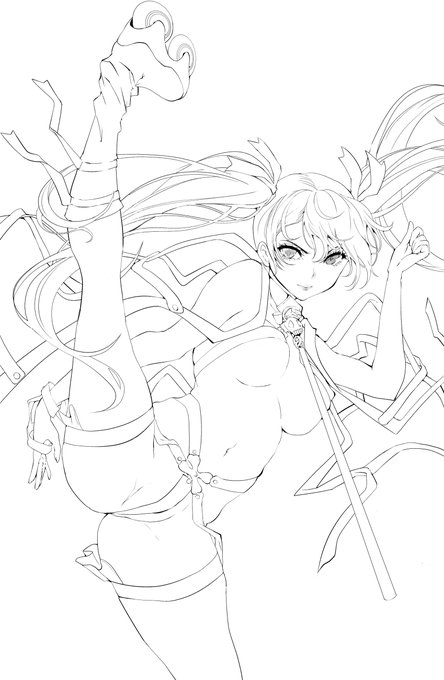 もうすぐ大暮維人先生の画集が発売ですね～
予約できなかった…ショック(汗
どうにか手に入れれないかな

エアギアのりんごの線画～
エロじゃないのにエロく見える!
エアギア読んだことない人は是非読んで
面白いし圧倒的画力すぎるので^^ 