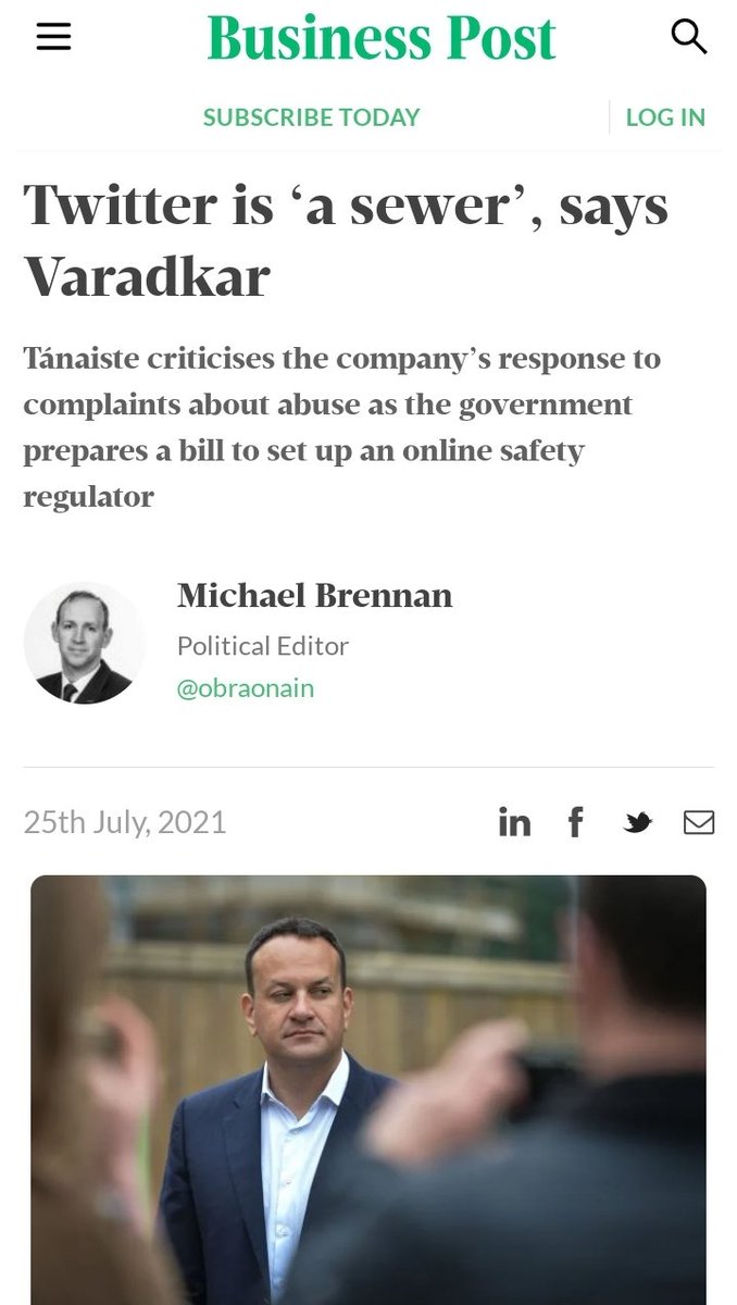 IanTLowry's tweet photo. Leo Varadkar thinks Twitter is a sewer because its the place he most frequently gets called out on his bullshit https://t.co/ZkQ3SODK3C