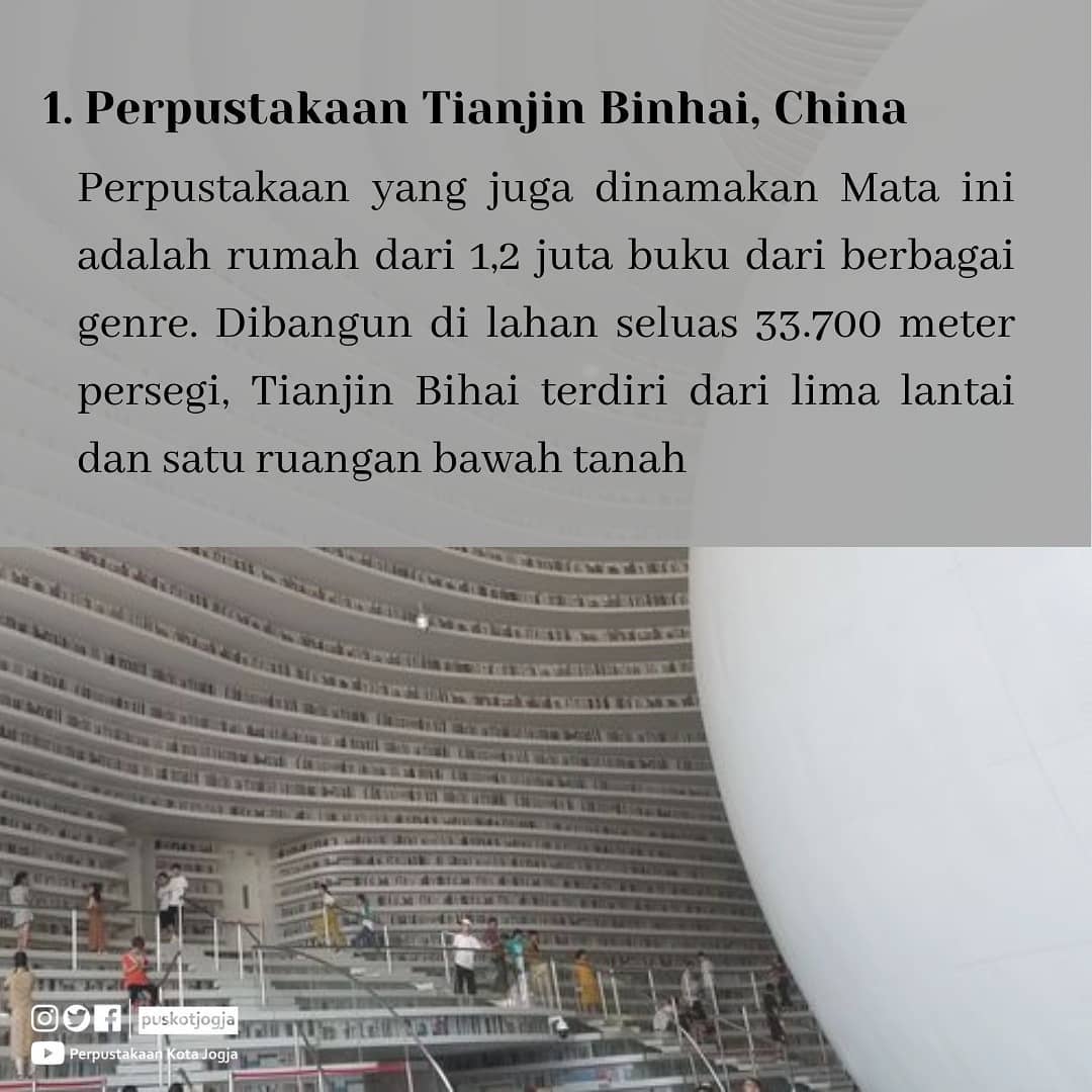 puskotjogja's tweet photo. Selamat malam sobat Puskot 🤗, 
Tahukah sobat perpustakaan-perpustakaan terbesar dan termegah di dunia?
Simak info di bawah yaaa...
Semoga bermanfaat.

#pustakasiana
#puskotjogja
#jogjalibrary https://t.co/TprSgIltqC