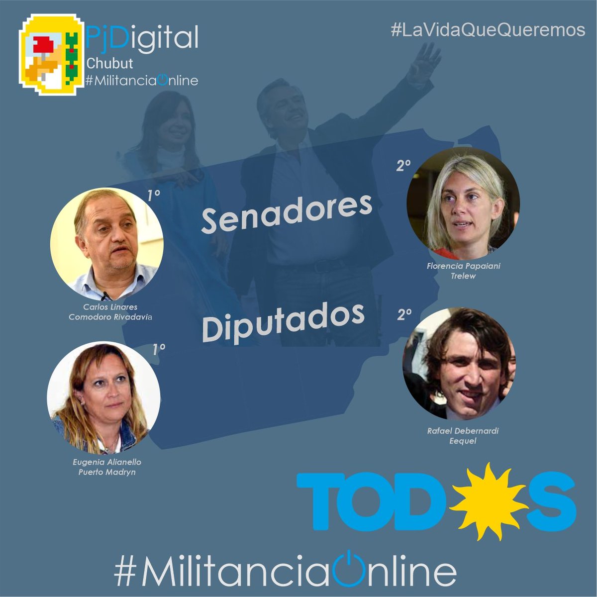 pjdigitalchubut's tweet photo. El @FrenteDeTodos en #chubut pone primera #elecciones2021 con representación de #ComodoroRivadavia #Esquel  #trelew #Madryn  comenzando a transitar #VidaQueQueremos 
@LinaresCarlosCR 
@Florpapaiani 
@eugealia 
Rafael De Bernardi
#FrenteDeTodos https://t.co/MbYTTeyx8z