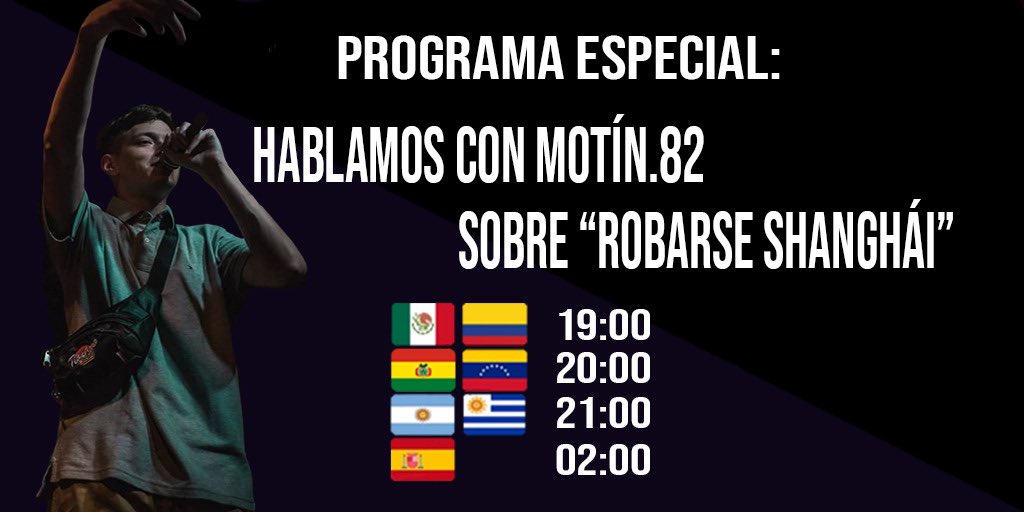 7rapradio's tweet photo. ¡HOY TENEMOS PROGRAMA! 
Como hace un año, hoy conversamos de vuelta con Motin.82, con especial énfasis en su último trabajo; Robarse Shangái🐉

📍https://t.co/1inX62YObk https://t.co/IKLoYH0s2J