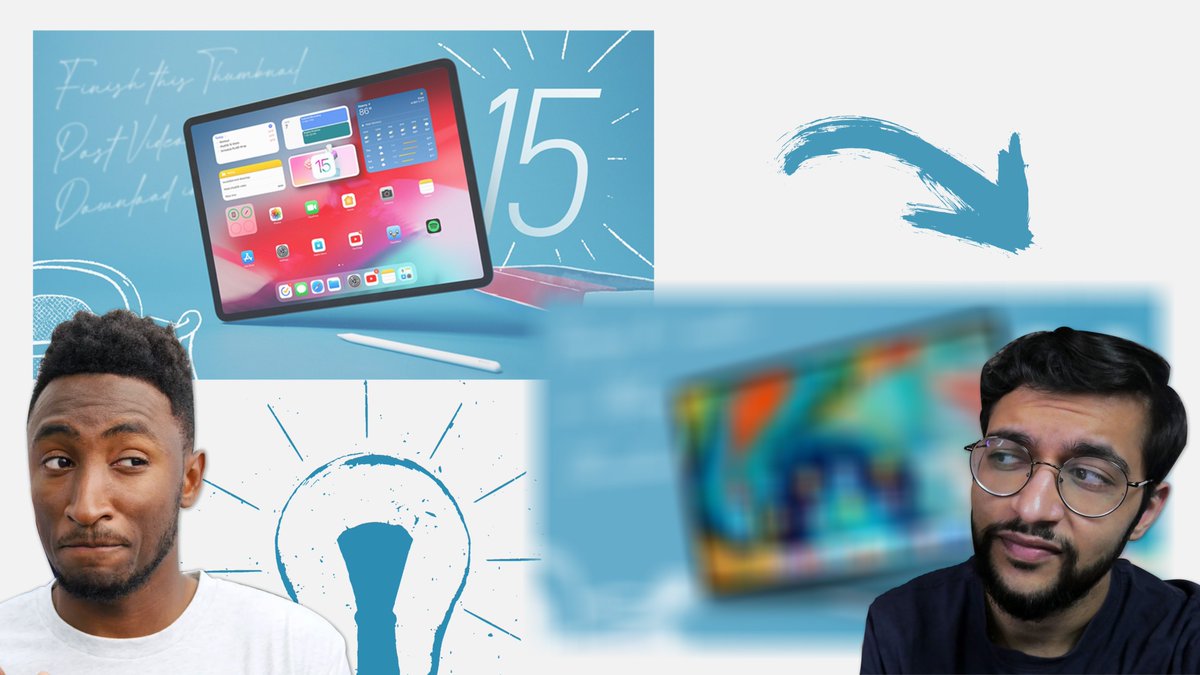VaibhZ_JCVP11's tweet photo. Had this idea ever since @MKBHD's video on iPadOS 15 dropped. That thumbnail was incredibly complex and I loved that - so I thought I'd recreate it and document my thought process. Check it out!

https://t.co/LSxsAWs7km
https://t.co/LSxsAWs7km

Likes/RT's appreciated! 🙏 https://t.co/afAlRaZOr6
