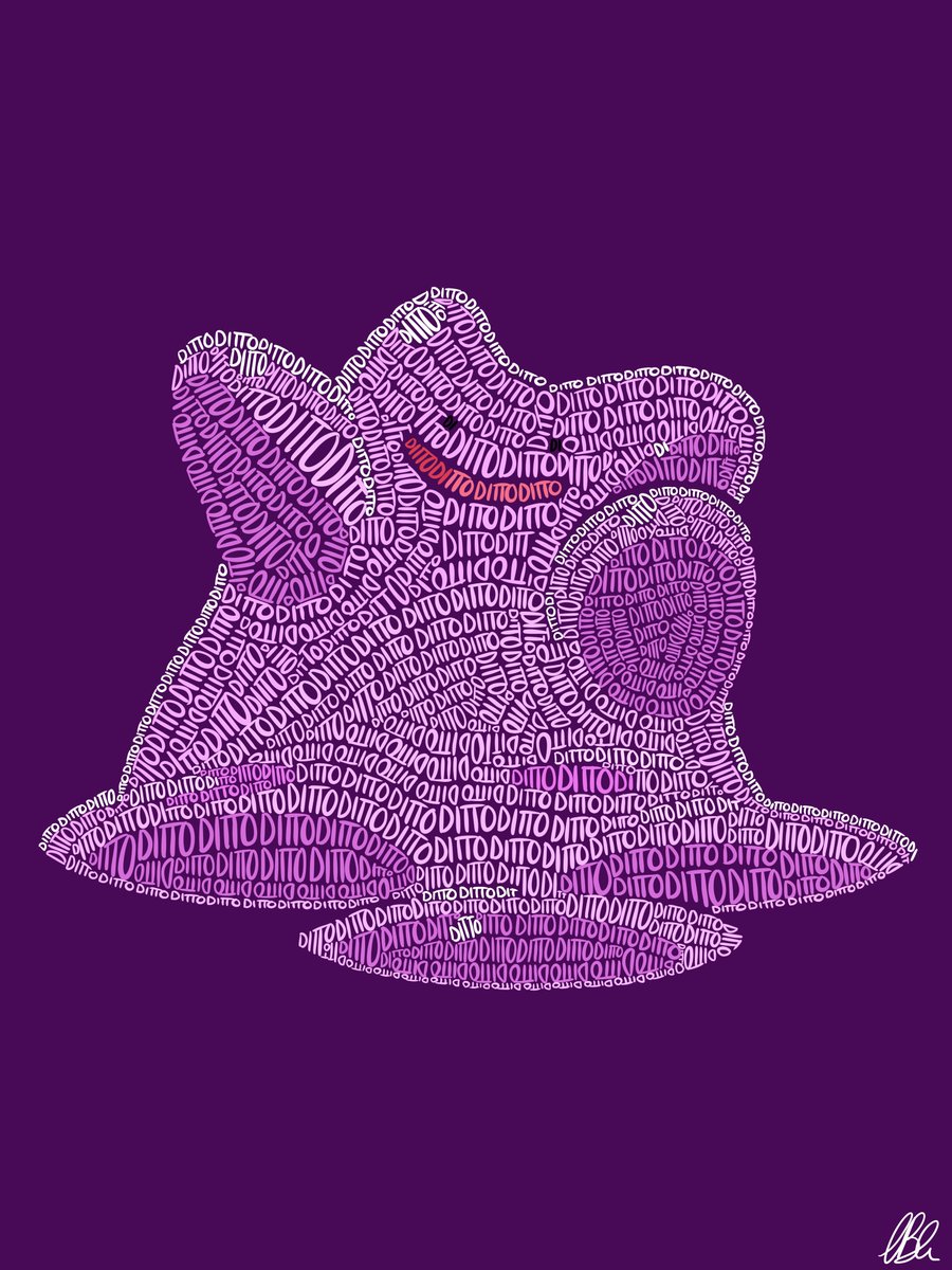 Hatterpillar_'s tweet photo. Ditto!
.
.
.
#pokemon #pokemonart #fanart #ditto #normaltypepokemon #digitalart #digitalartist #art #wordception #calligram #artrequest #nintendo #gamefreak #ibispaintx #kanto https://t.co/Aa73GXYwfz