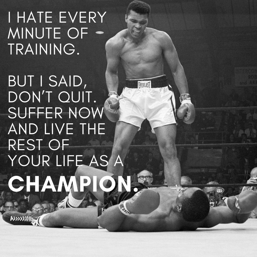 winnersnutri's tweet photo. Said by the great Muhammad Ali himself. Achieving greatness takes sacrifice, the journey to something amazing isn't easy.

#MuhammadAli #motivation #motivationalquotes https://t.co/LdCqutLdXA