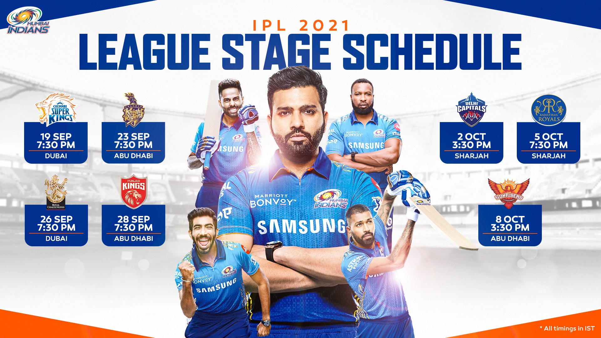 MI IPL 2021 UAE schedule.