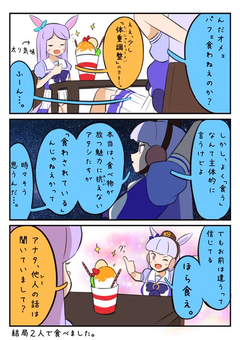 ゴルシちゃんのパフェ談義
#ウマ娘 