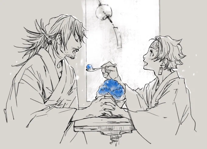 先日のアンケート4位

「ヒゲぎゆ×高校生たんじろ」で「かき氷でデート」

🎴「はい、あーん」
🌊(⋯アーン) 