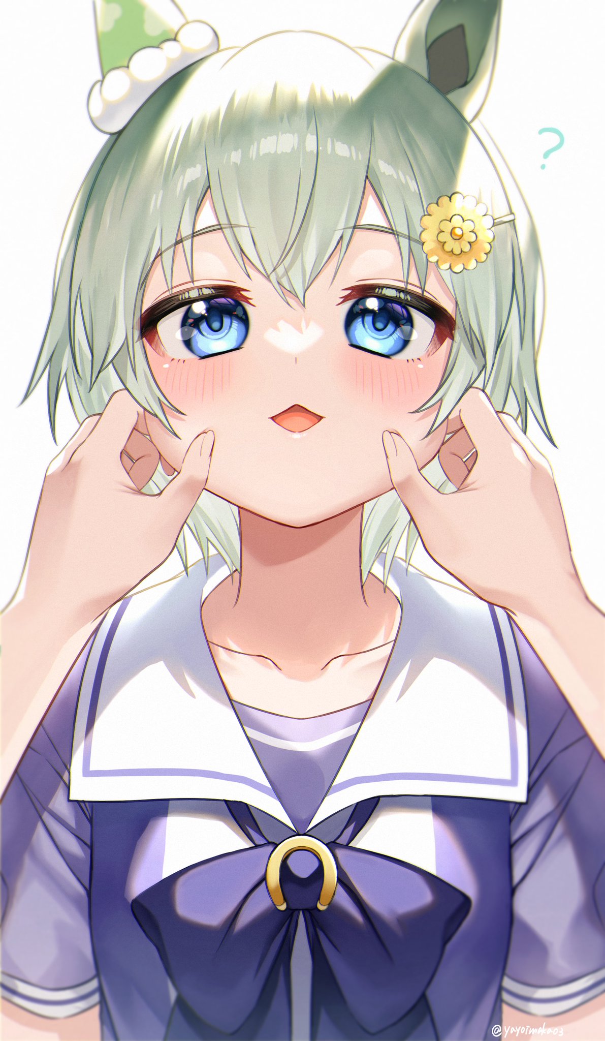 ウマ娘 ほっぺたを両手でムニッとされるセイウンスカイ イラスト ウマ娘うまぴょいまとめ