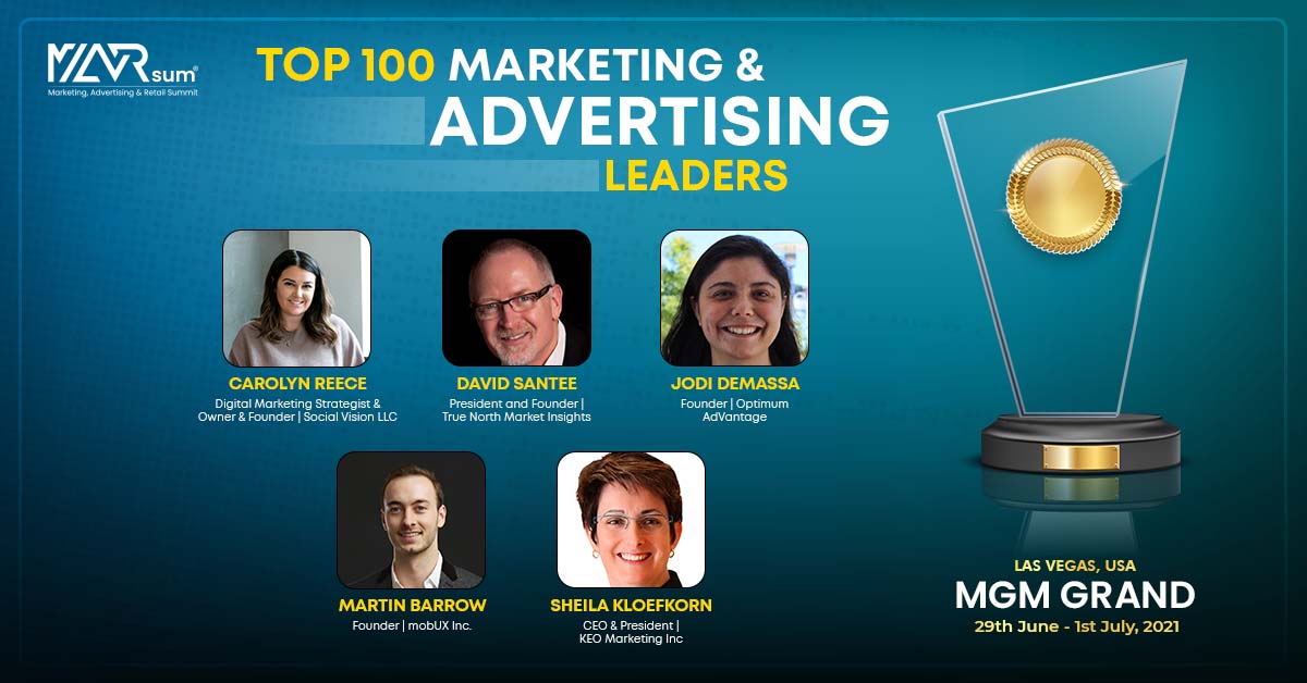 marsumworld's tweet photo. MARsum awarded these innovators with the ‘Top 100 Marketing &amp; Advertising Leaders’ award for their successful participation in the development of the industry. With these unprecedented times, thought leaders keep the industry thriving and creative.
#MARsum #Awards #Marketing https://t.co/YSsl0HBFt4
