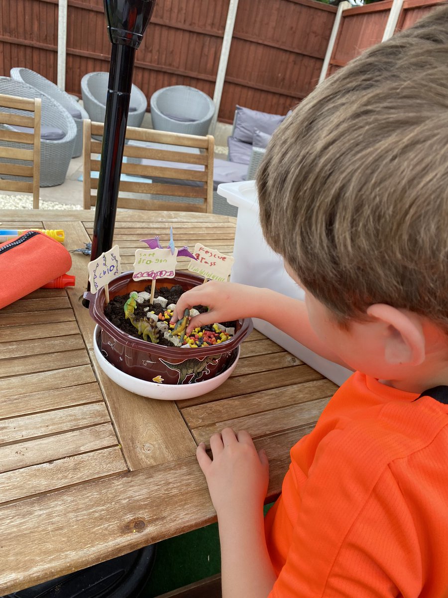 Sara_Williams85's tweet image. @ClassFirecrest We’ve spent this afternoon making a dinosaur garden and finding fossils. 🦕 🦖