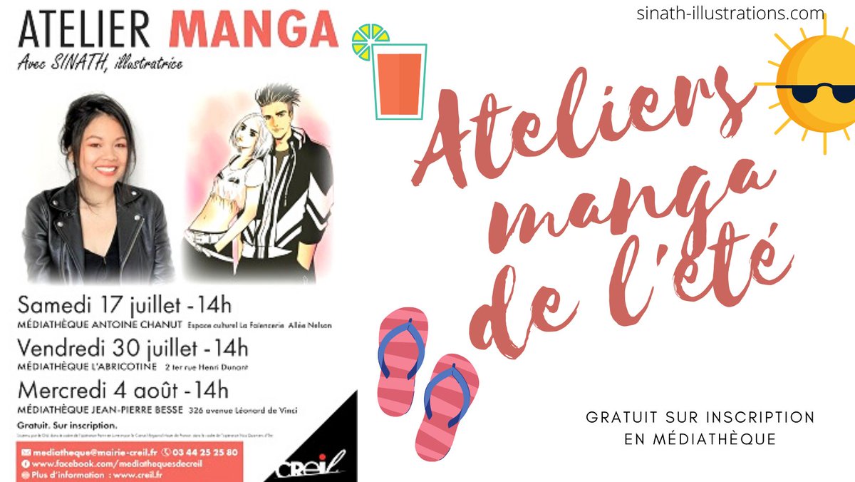 SinathBou's tweet photo. ☀️ Les ateliers manga de l'été ☀️
#ateliermanga #atelierdessin #sinath #villedecreil #mediatheque
#bibliotheque #activitéété #atelierdessin https://t.co/saaAwgGMmT