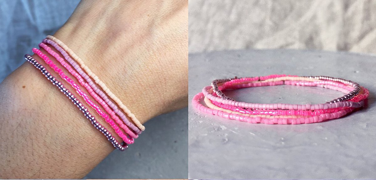 creamlattee's tweet photo. ๐๐ฌ Seed Bead String Bracelet, Layering Stretchy Glass Miyuki Beaded Bracelet (5Layer) #pink #seedbeadbracelet #stringbracelet #stretchybracelet https://t.co/KcLOArpdur https://t.co/K2CKH9WbnY
