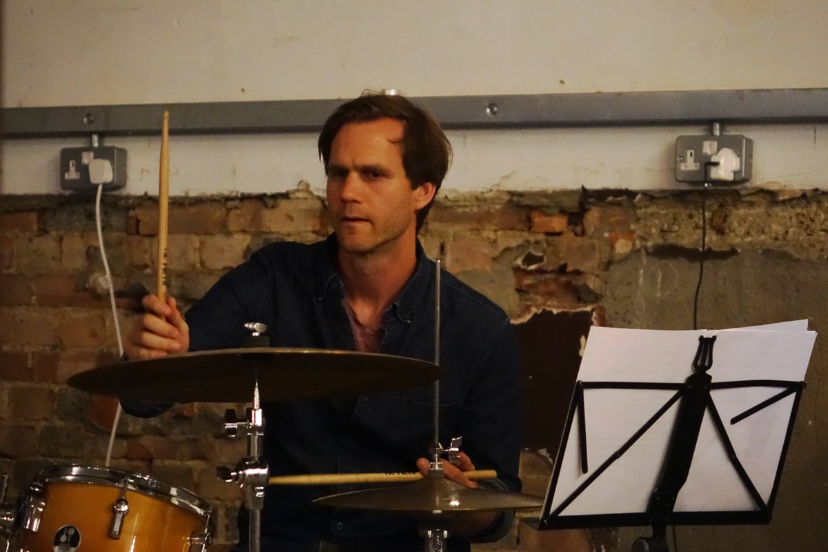 JazzSnipe's tweet photo. Really enjoyable show from @8BrassMonkeys as part of #camofest last night. I loved the contrast between ensemble polyphony and the sparse drums and tuba backing for featured soloist/duet/trio, on material encompassing originals, Monk, Frisell, Nichols, folk, klezmer and more https://t.co/8CSoME7u6K