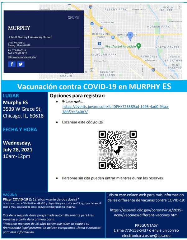 Sign up today for Murphy School’s vaccination event:
