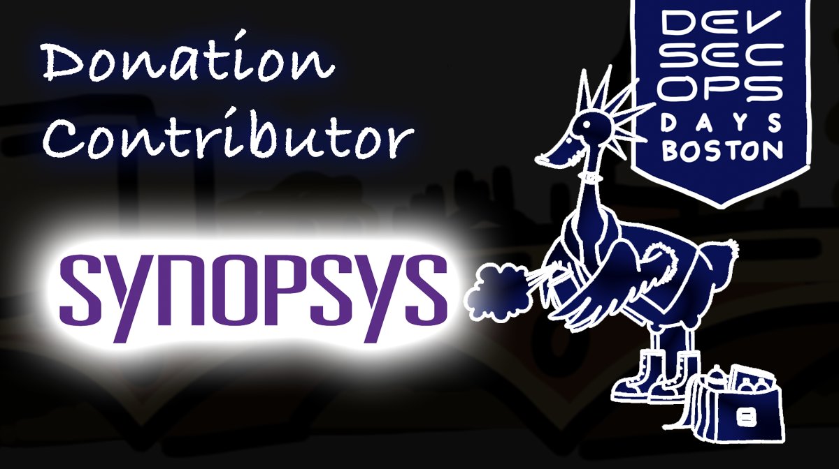 devsecopsboston's tweet image. It&apos;s fantastic that @synopsys is a contributing sponsor of donations to some great causes! Thank you to their team and don&apos;t forget to check out Nivi&apos;s ( @timonpumba ) presentation too!