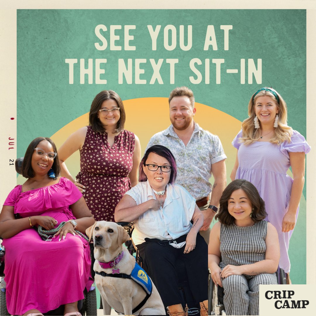 CripCampFilm's tweet photo. The Crip Camp Impact Campaign is transitioning to its next phase of disability inclusion advocacy work. The goal will be the same: to promote understanding of disability as a social justice issue. Read our full statement on IG/FB. See you at the next sit-in! https://t.co/bYFimO5pKZ