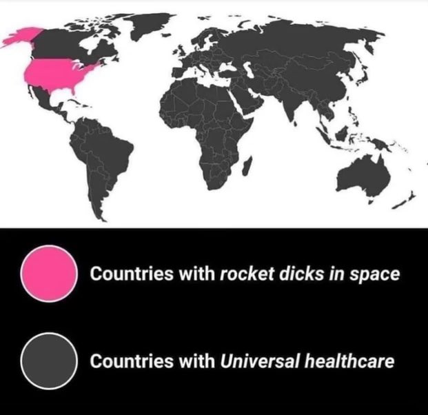 TrendyKittyKat's tweet photo. Pretty much. #spacedicks #rocketdicks #jeffbezos #healthcare #universalhealthcare https://t.co/vfv6piGgog