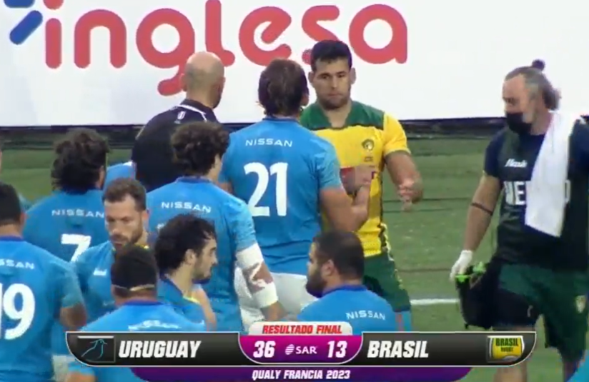 Perrugby's tweet photo. 🇺🇾Uruguay se fue abajo en el primer tiempo, pero dominó absolutamente todo en el complemento y venció a Brasil. Esta vez encontró las soluciones por afuera. 
🔜Jugará con el ganador de Estados Unidos-Canadá por un lugar en Francia 2023. #QualyRWC https://t.co/mb5UfrQuGt