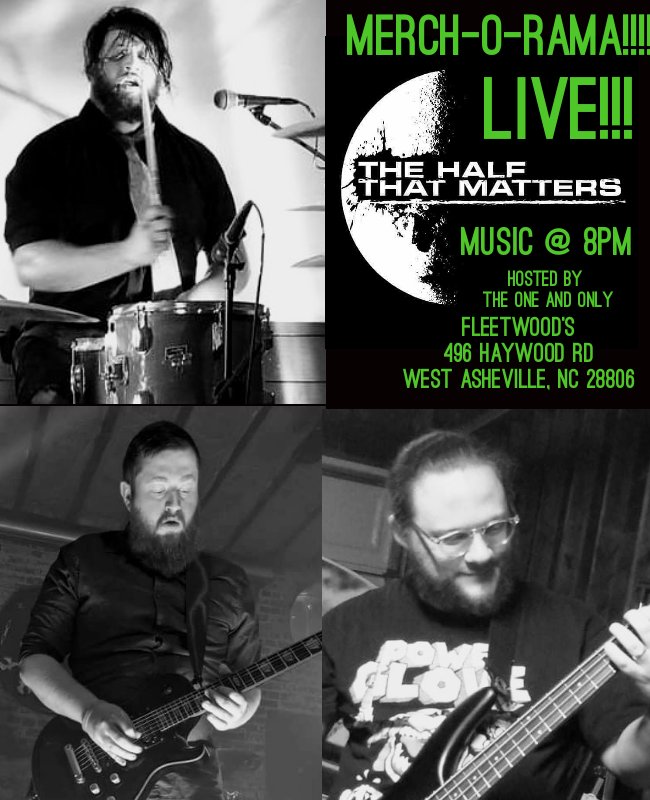 PaulRoundy8's tweet photo. Merch-O-Rama !!!!!!
Come meet local Artists!!! Buy some Merch!!!! Listen to killer live tunes!!!! See the show!!!!

HOSTED by the One and Only 

Fleetwood's 
in Asheville NC

#thehalfthatmatters #localbusiness #livemusic #fleetwoods #local https://t.co/WrI9u8aeTU