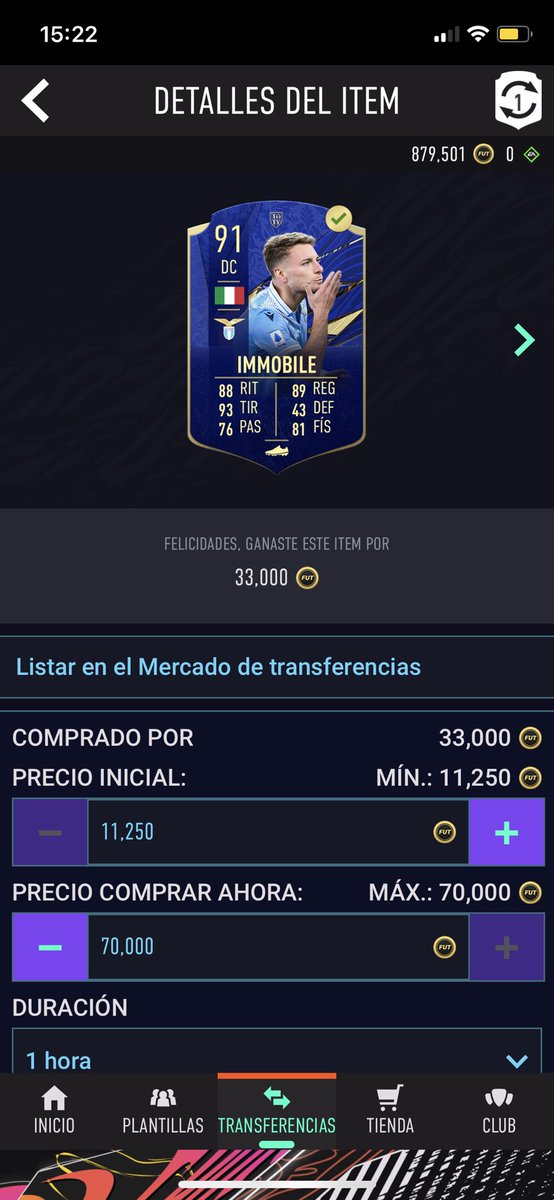 DanielZocimo's tweet image. El método que enseñaste @nodosinusal funciona de maravilla, es cierto no llegue a tiempo a comprar pero encontré precios solo de estar carta! Gracias a ti y a @Crizaccari y a @gienixs hacer monedas es fácil en esta época y ya preparándonos para fifa 22! Son unos cracks lo 3