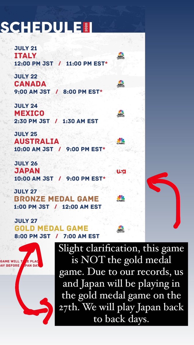 Aubree_Munro1's tweet photo. Clarification for our next 2 games. We will play Japan back to back days. The gold medal game is still on the 27th https://t.co/pz4S2ePl3t