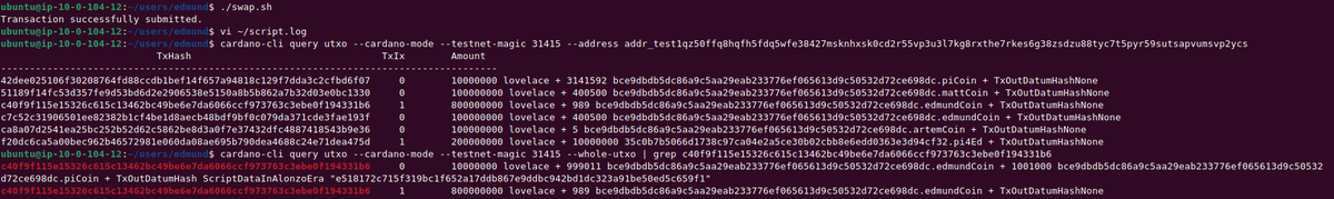 And at 4:44:18 EST, a baby DEX was born: Welcome to the first on-chain swap using the #SundaeSwap contracts! 🥳
