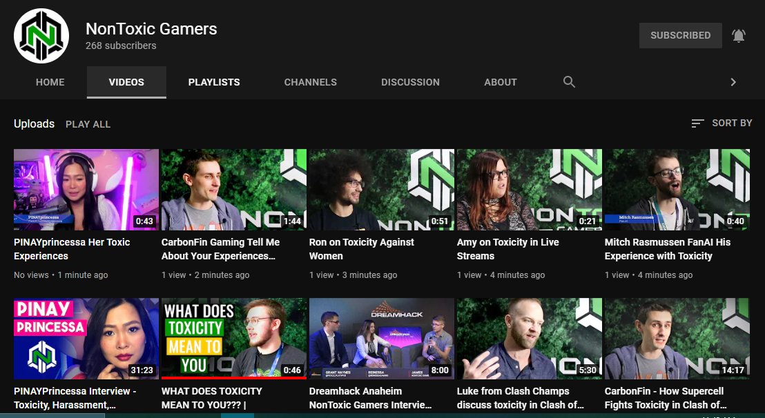 Come check out our interviews from <a href="/DreamHack/">DreamHack</a> 2019 as we talk about toxicity from different viewpoints. Along with our recent interview with @pinayontwitch.

youtube.com/c/NonToxicGame…

<a href="/DreamHack/">DreamHack</a>US @DreamHack <a href="/NonToxic_Gamers/">NonToxic Gamers</a> @pinayontwitch