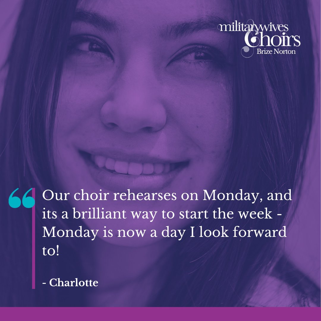 Thinking of joining the choir? You can take time for yourself, and start your week at RAF Brize Norton with a boost!

We asked "what is your why?" 

Reasons to join MWC - Reach out &amp; connect to find out more!

#SingingIsBelieving #StrongerTogether #WhyWednesday