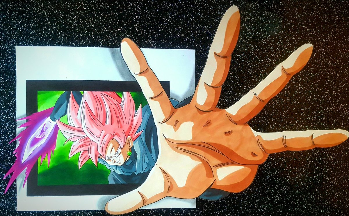 ChibiArt_'s tweet photo. ✨Mon dessin de Black Goku Rosé en 3D https://t.co/9WYf43fEHB