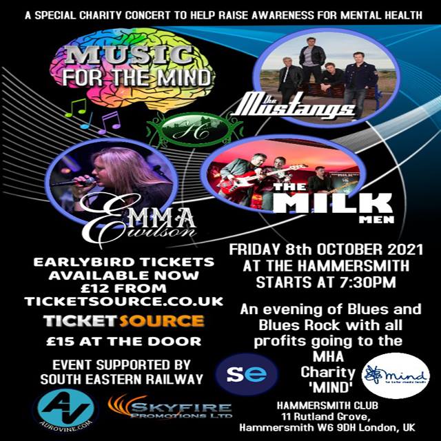 Please come and support Mental Health Awareness Week by coming to this very special gig on October 8th, featuring The Mustangs, The Milk Men and Emma Wilson. All profits to MIND.  #mentalhealth #MentalHealthMatters #MentalHealthAwareness #MentalHealthAwarenessWeek #mentalillness