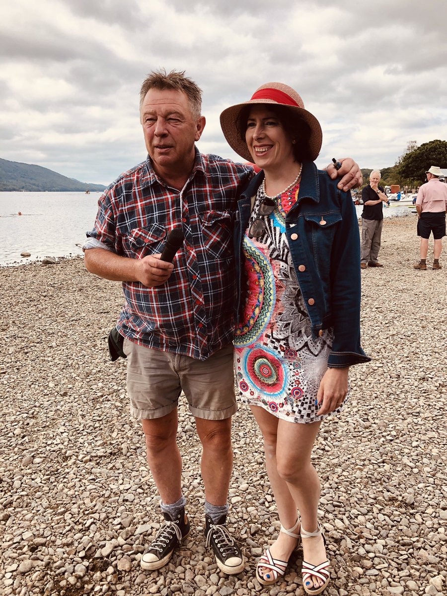 The gorgeous @THEAndyKershaw at the Radio Controlled Boat Regatta on Coniston Water. #Bluebirdk7