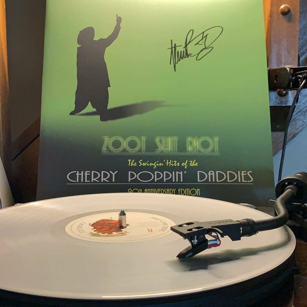 CincySchenk's tweet photo. A classic from back in the day! Glad to see this 20th anniversary of #zootsuitriot drop on vinyl from @cherrypoppindaddies #vinylcollection #cherrypoppindaddies #fluancert82 #fluanceai40 https://t.co/BzgpXHcMjO https://t.co/NPqeSDMjuk