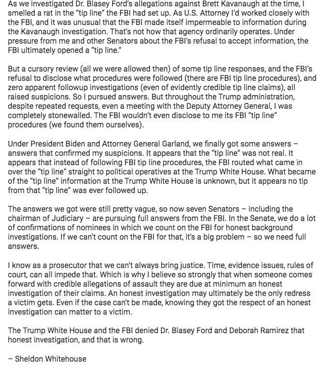 Phoenixwmn's tweet image. #KavaNOPE  I get several political newsltters-thought I'd share this one frm incredible @SenWhitehouse w/u.He says what we all have so often pondered on....so, what comes NEXT? We CAN impeach a sitting SCOTUS Justice,altho it's only happened once in 1805 &amp;amp; Justice was NOT removed