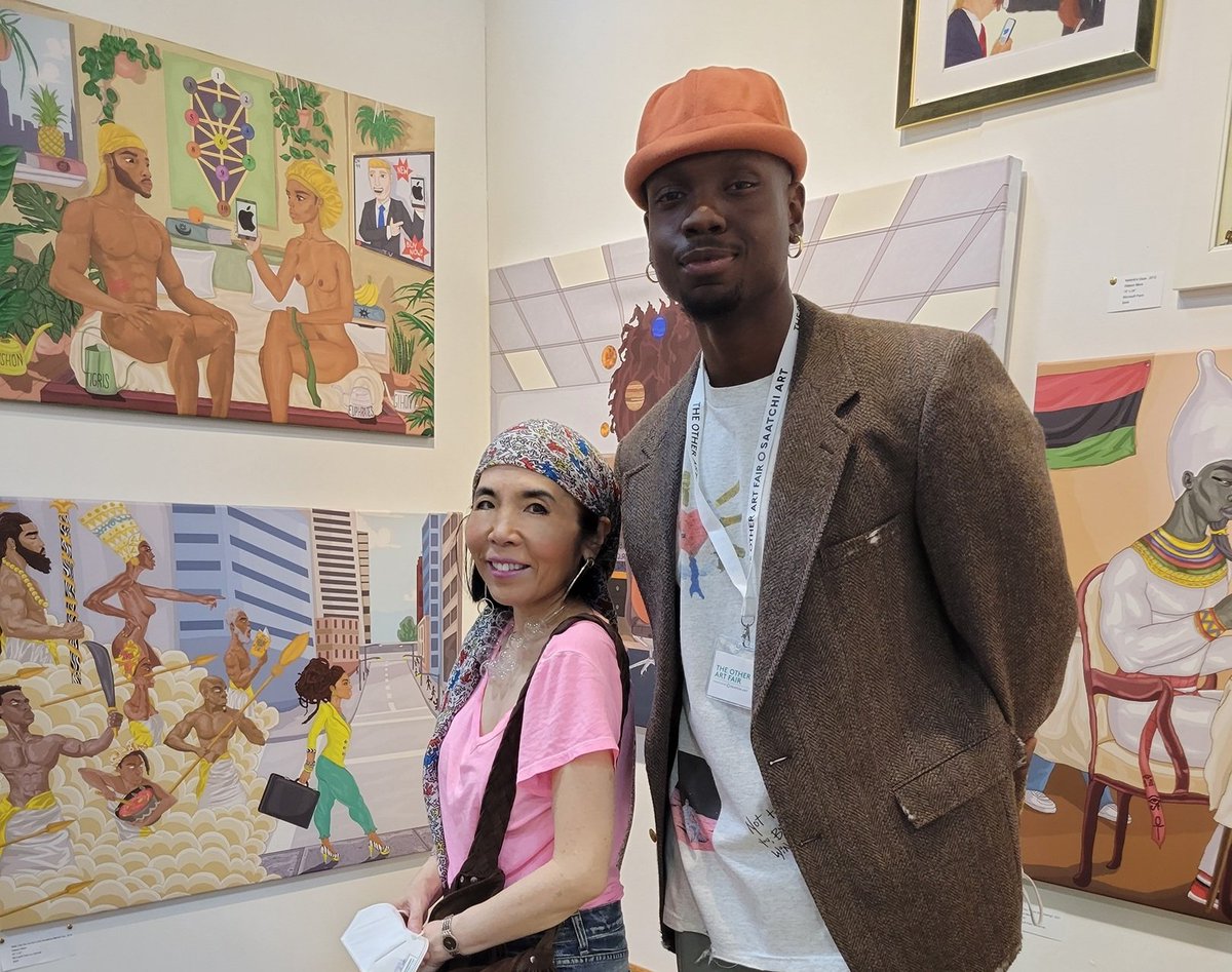 BetsyKim's tweet photo. Top 100 Reasons to ❤NY #11 - The art fairs! #OtherArtFairBrooklyn @brooklynexpocen #DeMarcusMcGaughey; read about #WatsonMere in @wapo: https://t.co/DhtzlzgR7m https://t.co/t21DADexXy