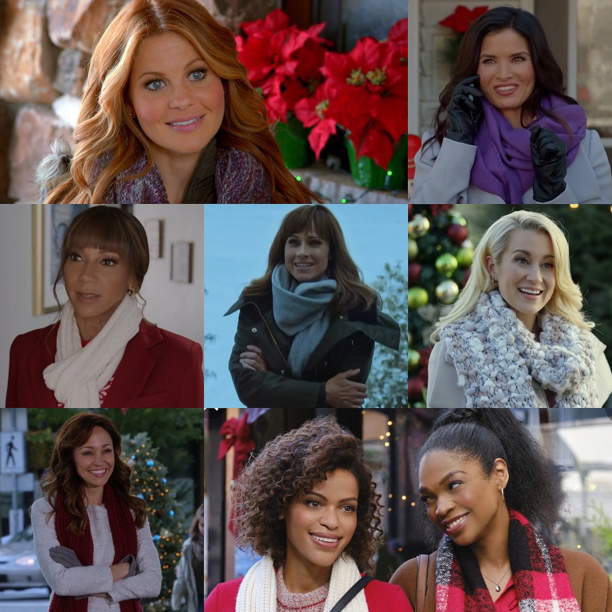 🧣Christmas Scarf Perfection🧣 They are all so beautiful!! ☺️☺️☺️ #ChristmasinJuly #HallmarkChannel #HallmarkMovies #HallmarkMoviesandMysteries #hallmarkies #CandaceCameronBure #KatrinaLaw #HollyRobinsonPeete #NikkiDeloach #KelliePickler #AutumnReeser #AlvinaAugust