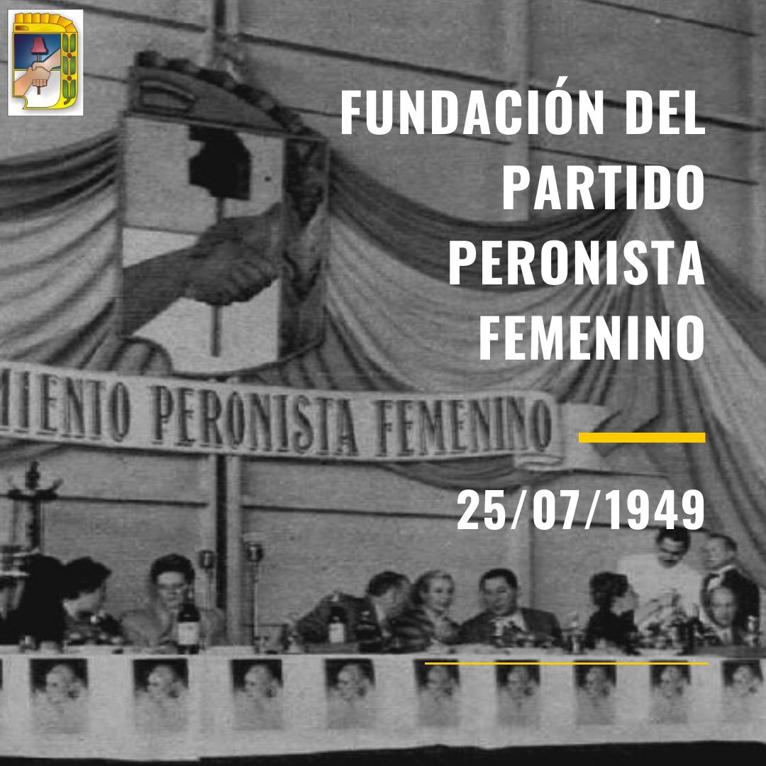 RobertojPasso's tweet photo. FUNDACIÓN DEL PARTIDO PERONISTA FEMENINO
Iniciativa de nuestra compañera Evita, quien luego de conseguir el sufragio femenino en 1947, comprendió que la ley no garantizaba a las mujeres posibilidades de ser electas. Por eso, en 1949 decidió fundar el Partido Peronista Femenino. https://t.co/ZAZzM6eaCN